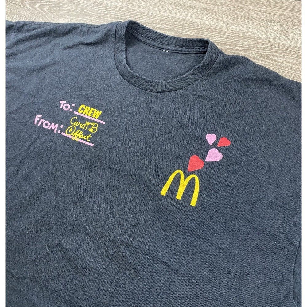 McDonald's‎ Men's Cardi B Offset Crew T Shirt Black Size 2XL